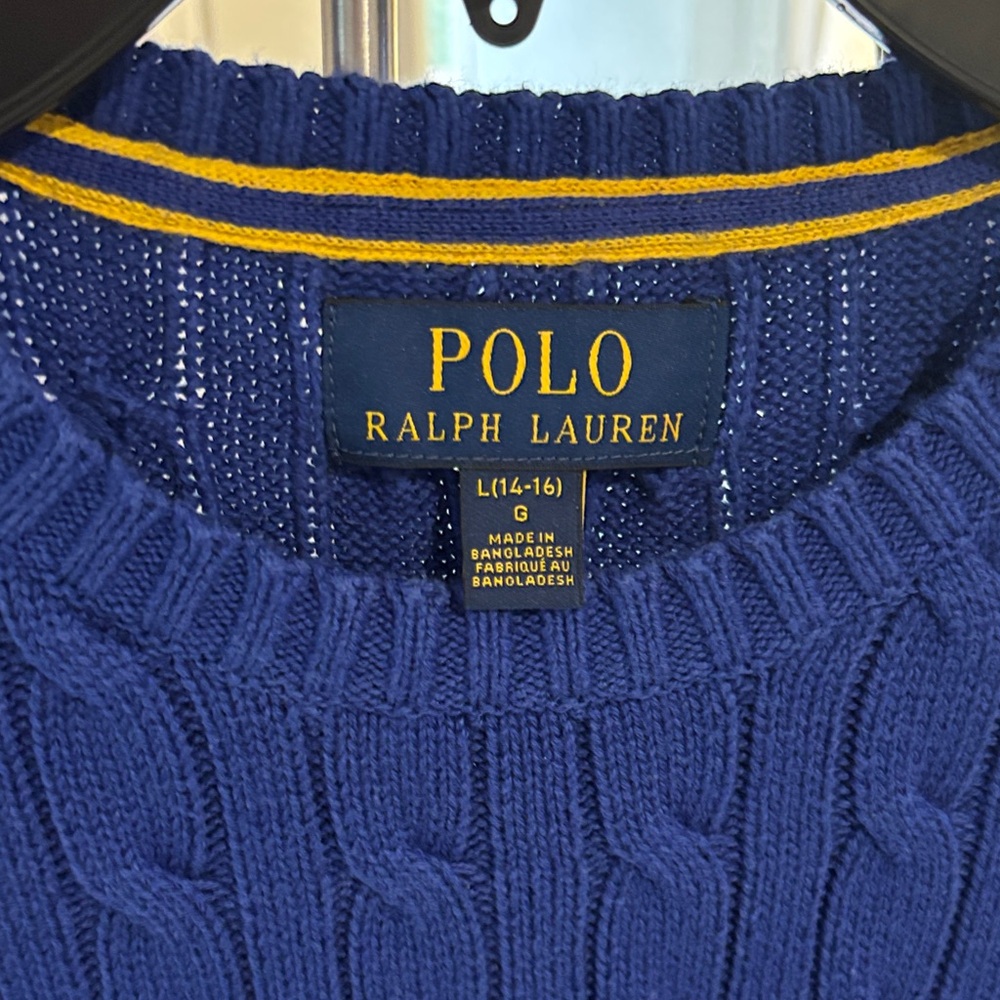 Polo by Ralph Lauren Kids Blue Cable Knit Sweater - Picture 2 of 5